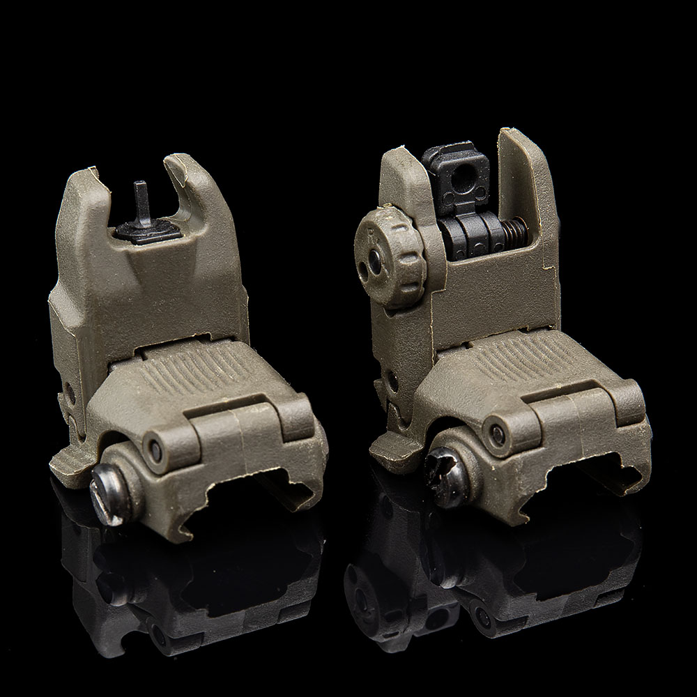 FMA Magpul style Flip Top Sights, oliv