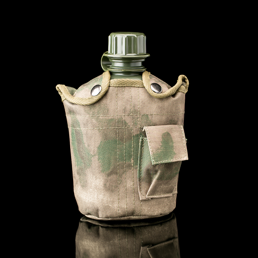 MFH Feldflasche 1 Liter mit Hülle, hdt camo fg