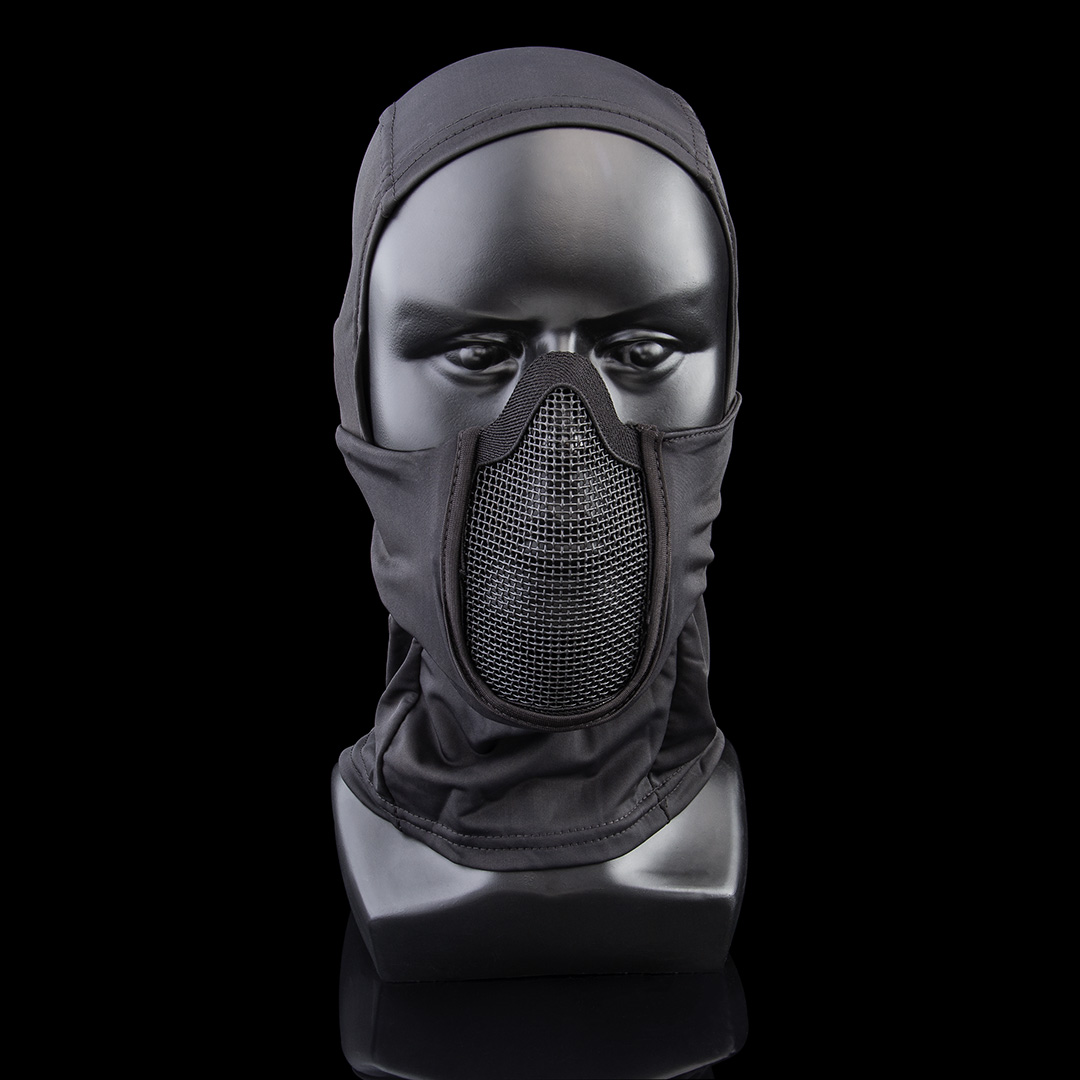 Ultimate Tactical Thermo Balaclava mit Stahlmaske, schwarz