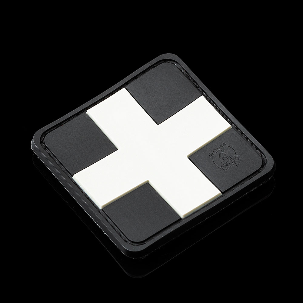 Red Cross Rubber Patch, grau/schwarz