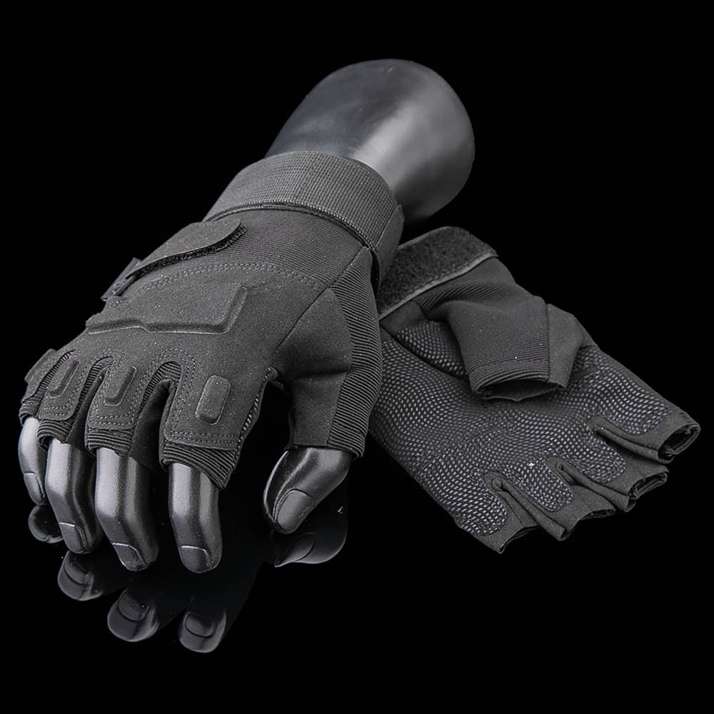 MFH Tactical Halbfinger Handschuhe "Protect", Schwarz