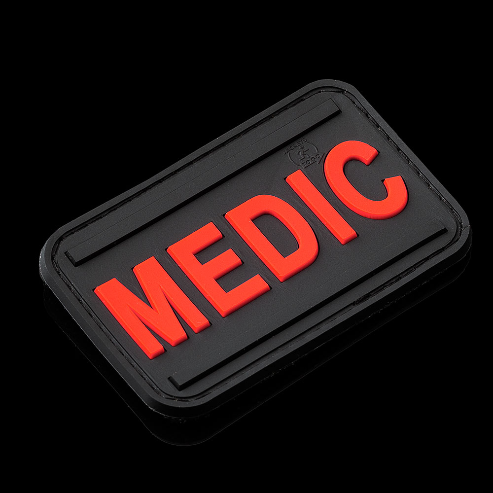 Medic Rubber Patch, rot/schwarz