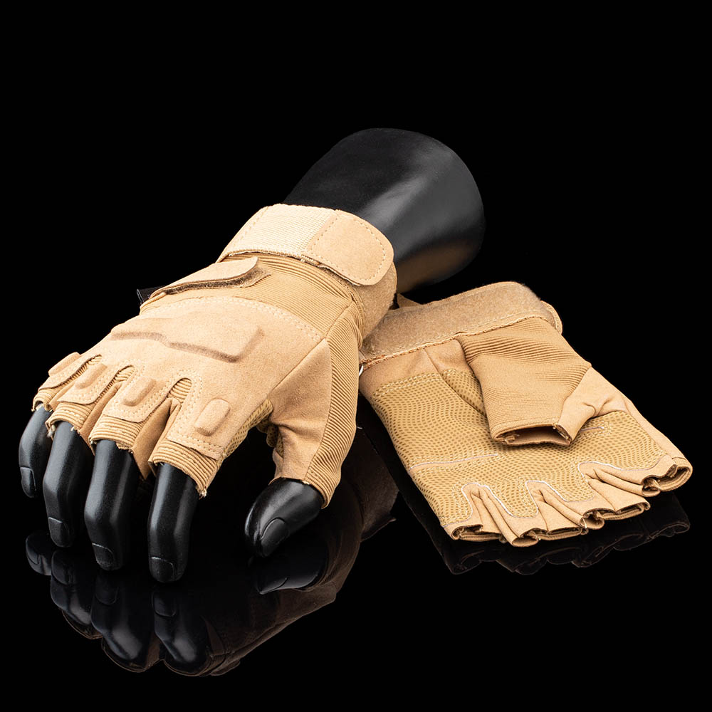 MFH Tactical Halbfinger Handschuhe "Protect", tan