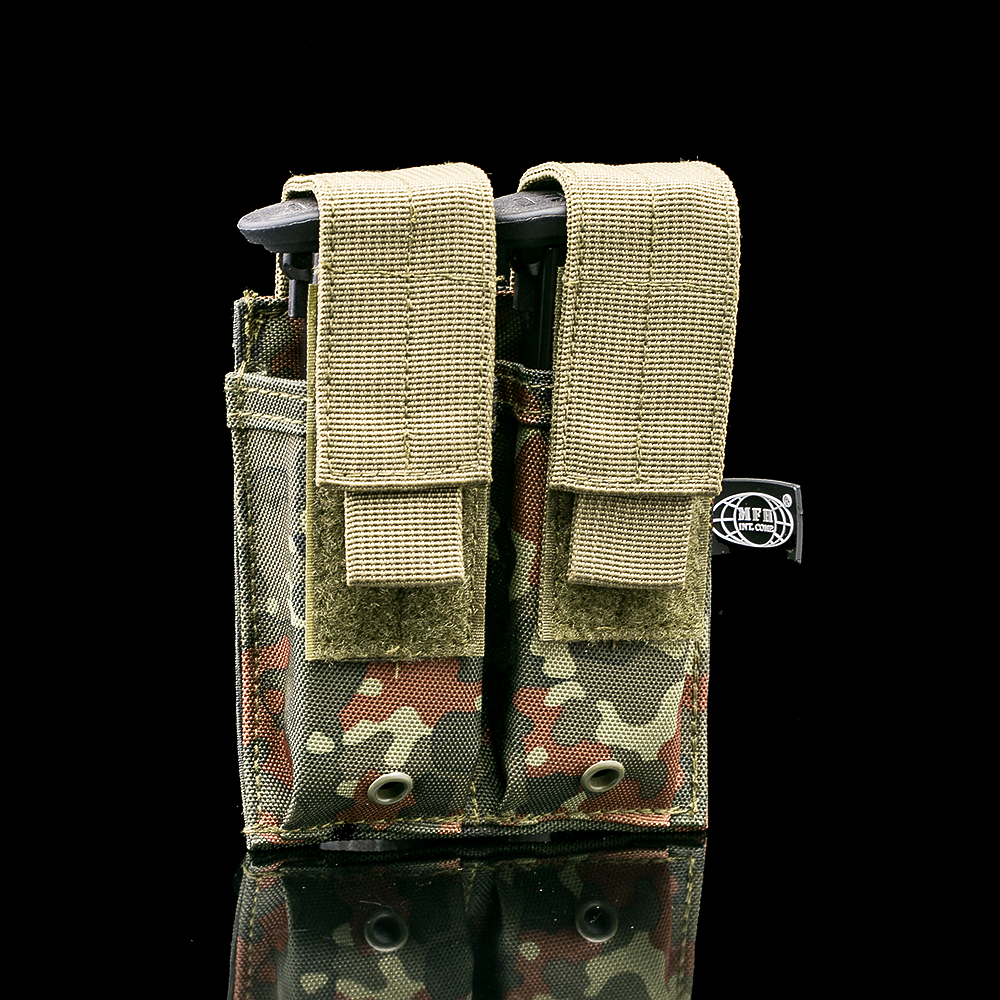 MFH Doppelmagazintasche Pistole, flecktarn